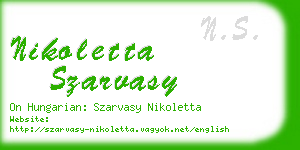 nikoletta szarvasy business card